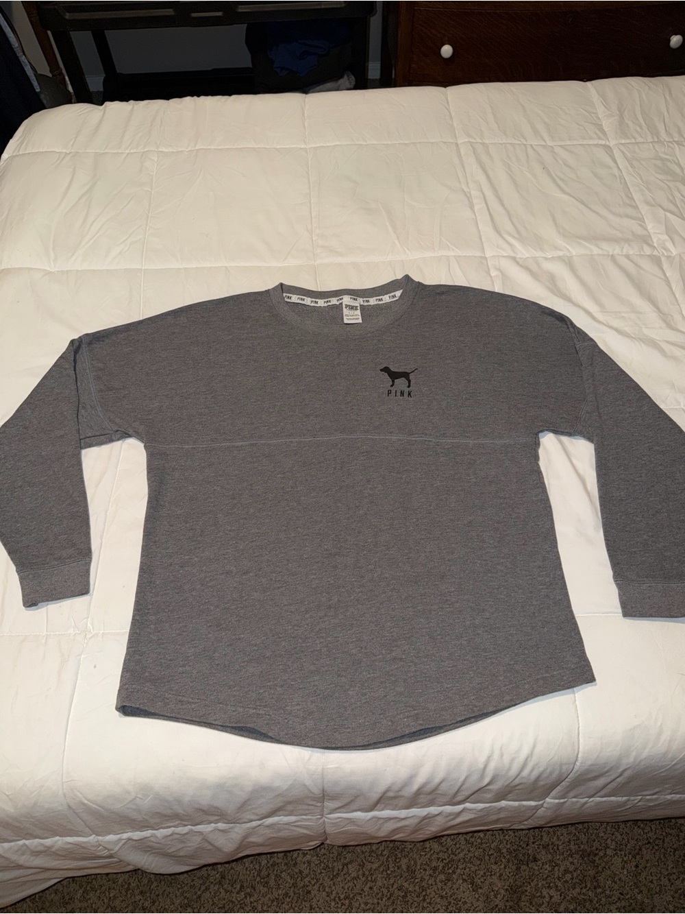 Victoria's Secret PINK Heather Gray Long Sleeve Crewneck